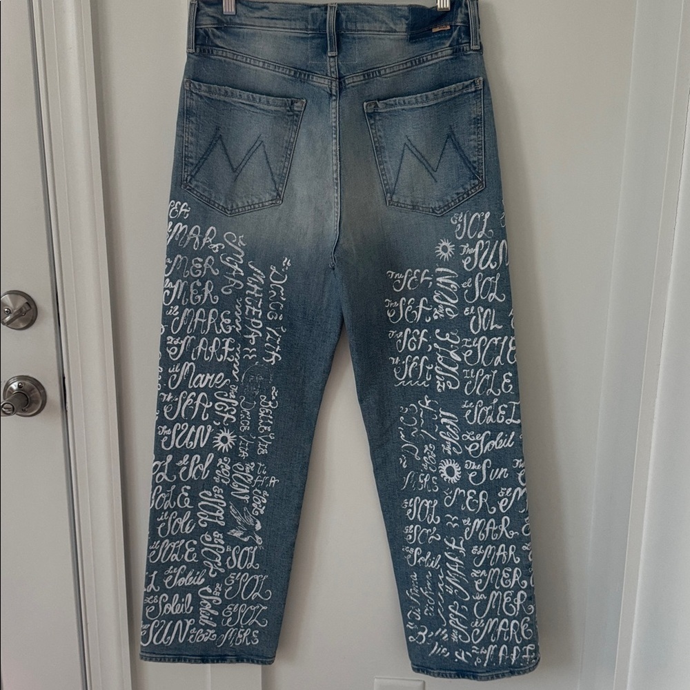 MOTHER The Rambler Zip Hover The Sun And The Sea Jeans Size 31 - Picture 9 of 15